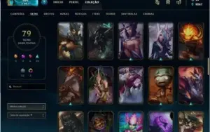 Conta LoL Prata IV com 79 skins e no Lv134, com bordas raras