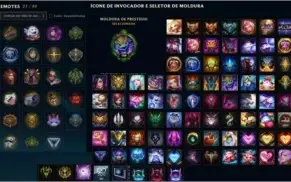 Conta LoL Prata IV com 79 skins e no Lv134, com bordas raras