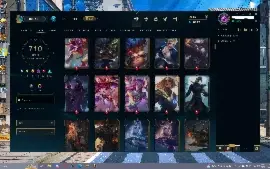 conta de lol com 710 skins