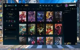 conta de lol com 710 skins