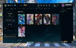 conta de lol com 710 skins