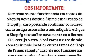 Tema Shopify Impact + Atualizações E Bônus