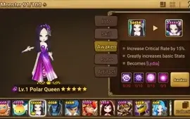 Reroll Summoners War lvl10 com Polar Queen Dark - Lydia