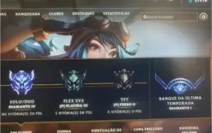 Conta de LoL D4-soloq  /  P3-flex (faltando fazer md10)