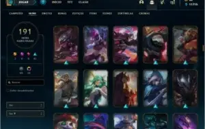 Conta platina 4 com TODOS os champs e 191 skins ( MAIN JG )