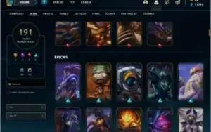 Conta platina 4 com TODOS os champs e 191 skins ( MAIN JG )