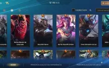 Conta wild rift com Riven prestígio e mais 66 skins