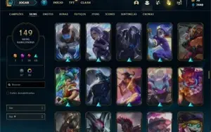 Conta ouro 4 com 120 Champs e 149 Skins + 30 Cromas