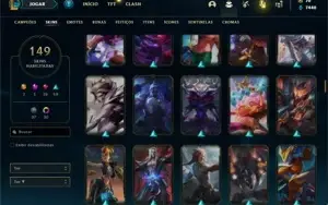 Conta ouro 4 com 120 Champs e 149 Skins + 30 Cromas