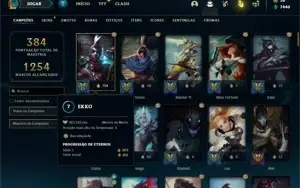 Conta ouro 4 com 120 Champs e 149 Skins + 30 Cromas