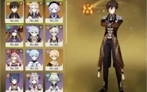 Albedo, Zhongli, qiqi, mona e 2 armas 5*
