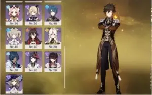 Albedo, Zhongli, qiqi, mona e 2 armas 5*