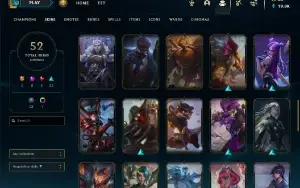 Conta mestre 201pdl 52 Skins League of Legends