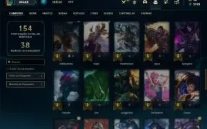 Conta bronze 1 com 60 Champs e 26 Skins ( mais de 100 jogos)