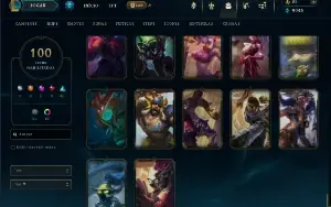 Conta de lol 100 skins contando com 4 skins prestigio