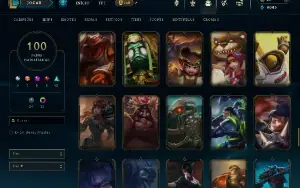 Conta de lol 100 skins contando com 4 skins prestigio