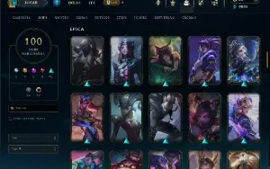 Conta de lol 100 skins contando com 4 skins prestigio
