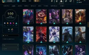 Conta de lol 100 skins contando com 4 skins prestigio
