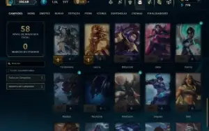 Ouro 2 com 45 Champs e 8 Skins