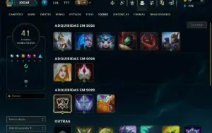 Ouro 2 com 45 Champs e 8 Skins