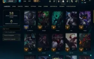 Ouro 2 com 45 Champs e 8 Skins
