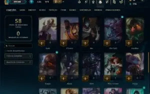 Ouro 2 com 45 Champs e 8 Skins