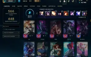 Ouro 2 com TODOS os champs e 152 skins ( MID / SUP / ADC )