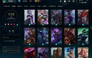 Ouro 2 com TODOS os champs e 152 skins ( MID / SUP / ADC )