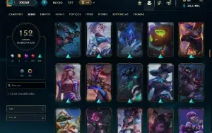 Ouro 2 com TODOS os champs e 152 skins ( MID / SUP / ADC )