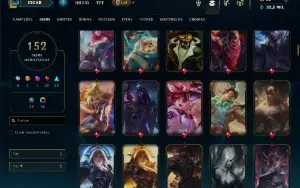 Ouro 2 com TODOS os champs e 152 skins ( MID / SUP / ADC )
