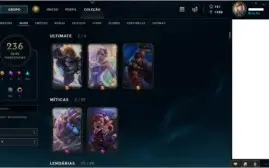 Conta de Lol nv 81 - Unranked / 236 Skins