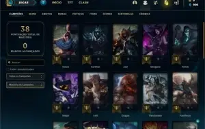 Conta Unranked com 35 Champs e 2 Skins + 1 Fragmento