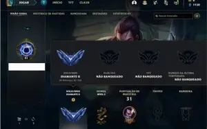Conta diamante 2 com 29 Champs e 2 Skins + 15 Espolios
