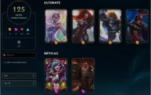 CONTA LEAGUE OF LEGENDS, GOLD 2, LEVEL 199 C/ SKINS