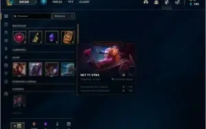 Conta unranked com 33 champs e 5 skins ( 1 ultimate )