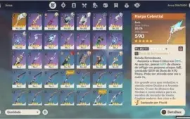 Conta Genshim Impact Rank 45 Mundo Lv6 Com 4 personagens 5*
