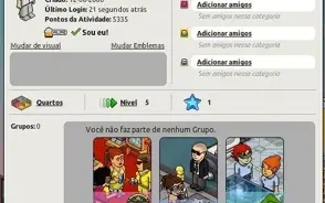 Conta habbo com personagens de 2006, 2008 e 2011