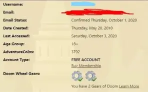 VENDO CONTA AQW DE 2010 COM 3792 AdventureCoins