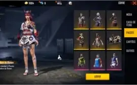 CONTA FREE FIRE COM CALCA ANGELICAL E PASSES ANTIGOS
