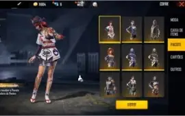 CONTA FREE FIRE COM CALCA ANGELICAL E PASSES ANTIGOS