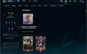 Conta platina 4 com 128 champs e 115 skins (Atrox Prestigio)