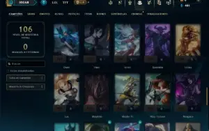 Mestre com 70 Champs e 9 Skins