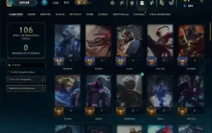 Mestre com 70 Champs e 9 Skins