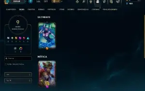 Mestre com 70 Champs e 9 Skins