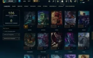Mestre com 70 Champs e 9 Skins