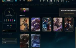 Mestre com 70 Champs e 9 Skins