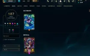 Bronze 2 com TODOS os Champs e 187 Skins ( SUP / ADC / JG )
