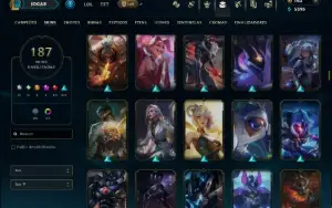 Bronze 2 com TODOS os Champs e 187 Skins ( SUP / ADC / JG )