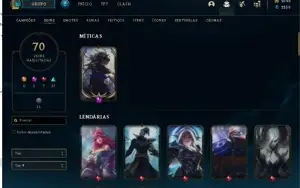 2 Contas Platina IV (lvl 42 e 247), 2k de rp