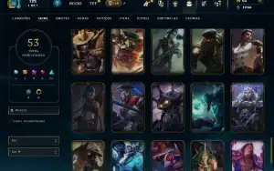 Esmeralda 4 com 80 Champs e 53 Skins + 2 Prestigios